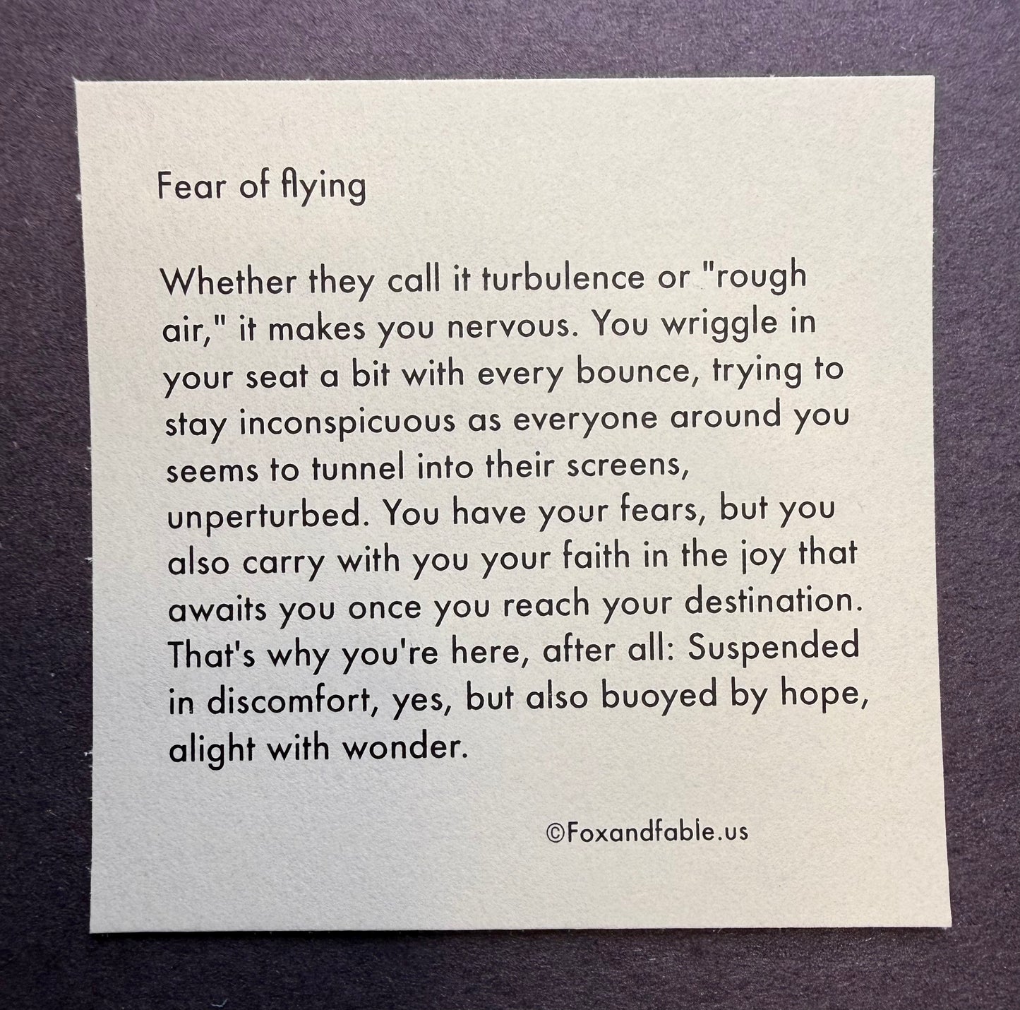 Fear of flying